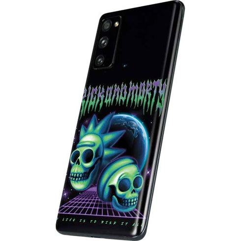 Adult Swim Rick and Morty Neon Skulls Galaxy S20 Fan Edition Skin