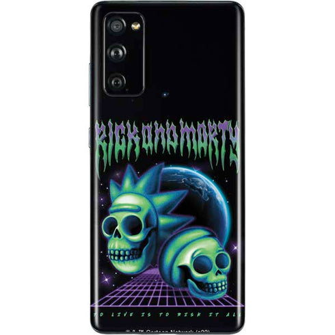 Adult Swim Rick and Morty Neon Skulls Galaxy S20 Fan Edition Skin