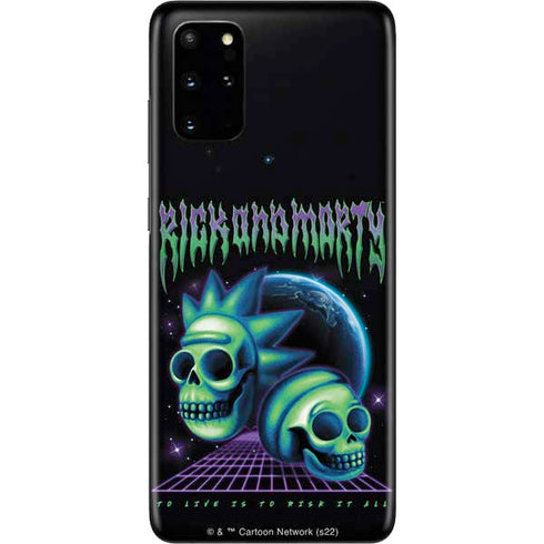 Adult Swim Rick and Morty Neon Skulls Galaxy S20 Plus Skin