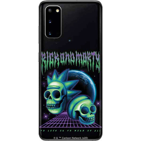 Adult Swim Rick and Morty Neon Skulls Galaxy S20 Skin