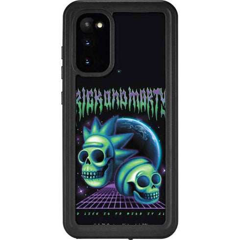 Adult Swim Rick and Morty Neon Skulls Galaxy S20 Waterproof Case