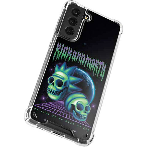 Adult Swim Rick and Morty Neon Skulls Galaxy S21 5G Clear Case