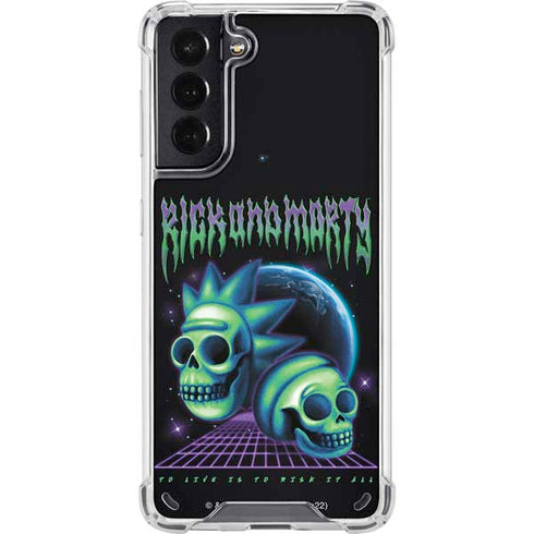 Adult Swim Rick and Morty Neon Skulls Galaxy S21 5G Clear Case