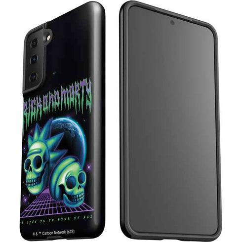 Adult Swim Rick and Morty Neon Skulls Galaxy S21 FE Pro Case