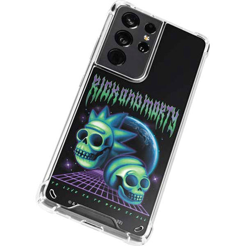 Adult Swim Rick and Morty Neon Skulls Galaxy S21 Ultra 5G Clear Case