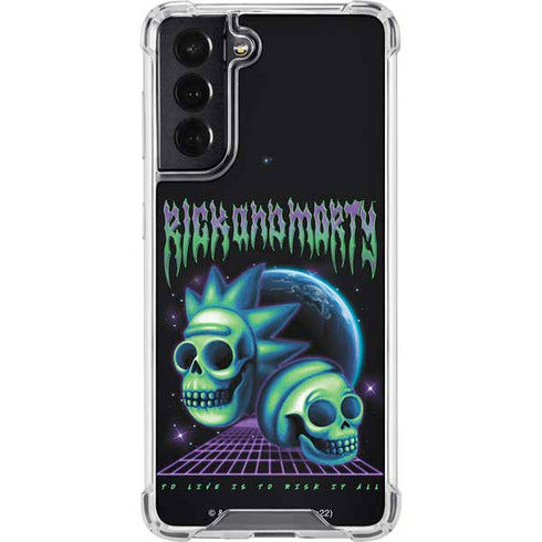 Adult Swim Rick and Morty Neon Skulls Galaxy S22 Clear Case