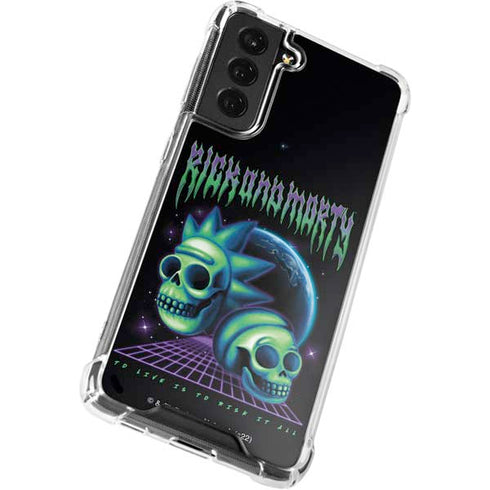 Adult Swim Rick and Morty Neon Skulls Galaxy S22 Plus Clear Case