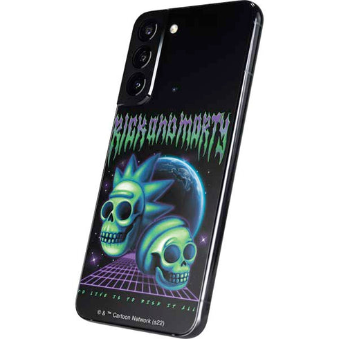Adult Swim Rick and Morty Neon Skulls Galaxy S22 Plus Skin