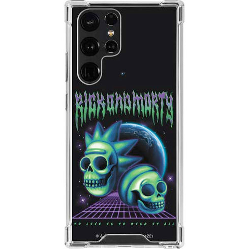 Adult Swim Rick and Morty Neon Skulls Galaxy S22 Ultra Clear Case