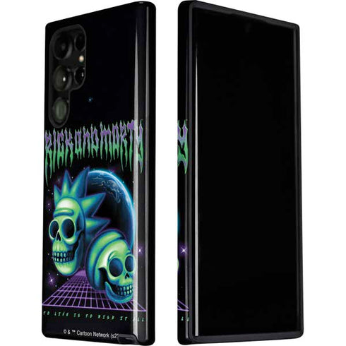 Adult Swim Rick and Morty Neon Skulls Galaxy S22 Ultra Pro Case