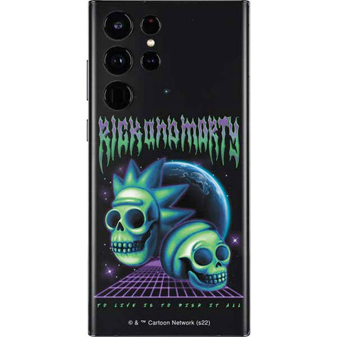 Adult Swim Rick and Morty Neon Skulls Galaxy S22 Ultra Skin