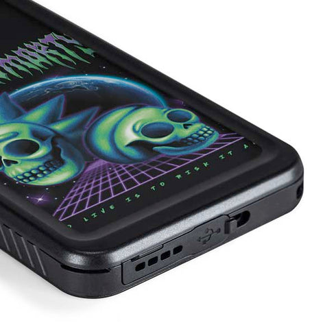 Adult Swim Rick and Morty Neon Skulls Galaxy S23 Plus Waterproof Case
