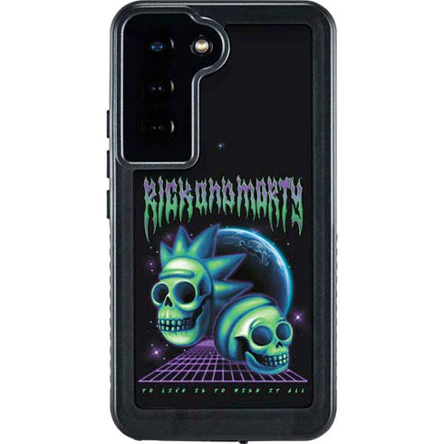 Adult Swim Rick and Morty Neon Skulls Galaxy S23 Waterproof Case