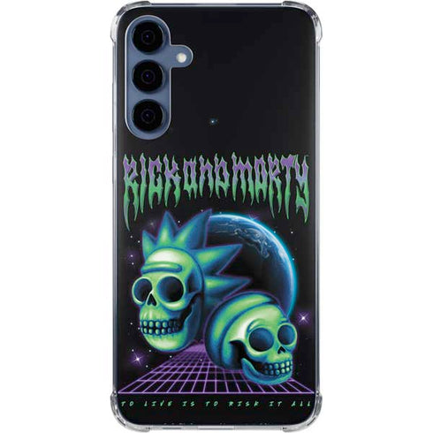Adult Swim Rick and Morty Neon Skulls Galaxy S24 Clear Case