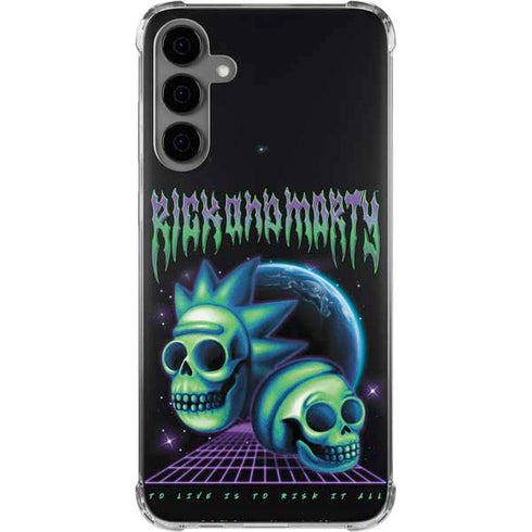 Adult Swim Rick and Morty Neon Skulls Galaxy S24 Plus Clear Case
