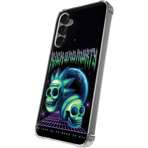 Adult Swim Rick and Morty Neon Skulls Galaxy S24 Plus Clear Case
