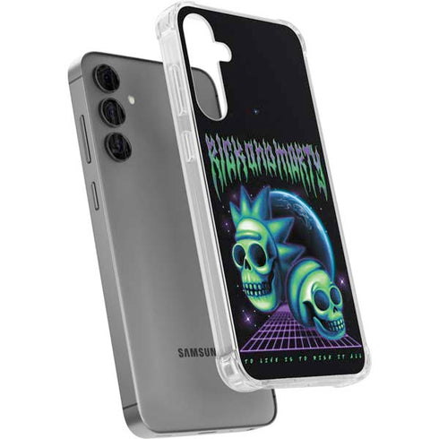 Adult Swim Rick and Morty Neon Skulls Galaxy S24 Plus Clear Case
