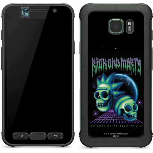 Adult Swim Rick and Morty Neon Skulls Galaxy S7 Active Skin