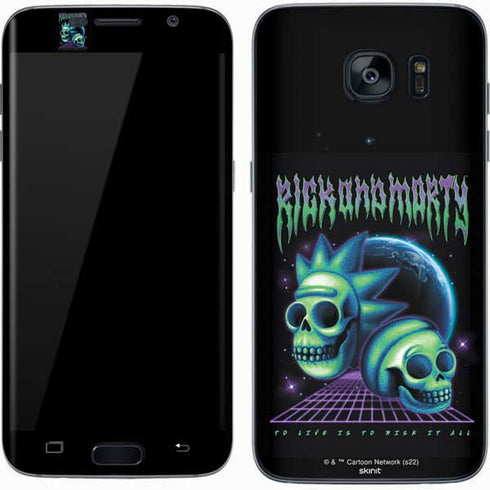 Adult Swim Rick and Morty Neon Skulls Galaxy S7 Skin