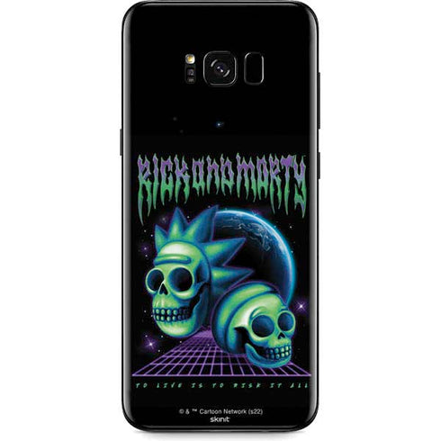 Adult Swim Rick and Morty Neon Skulls Galaxy S8 Skin