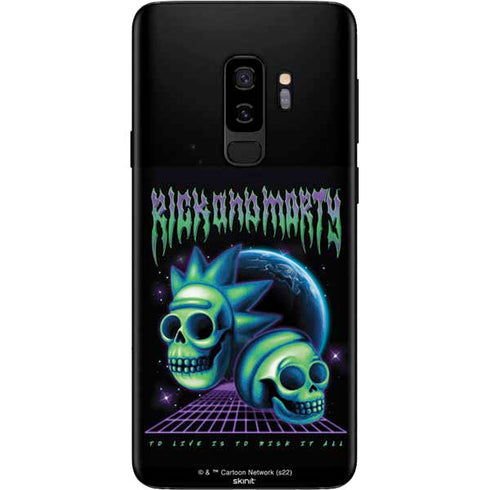 Adult Swim Rick and Morty Neon Skulls Galaxy S9 Plus Skin