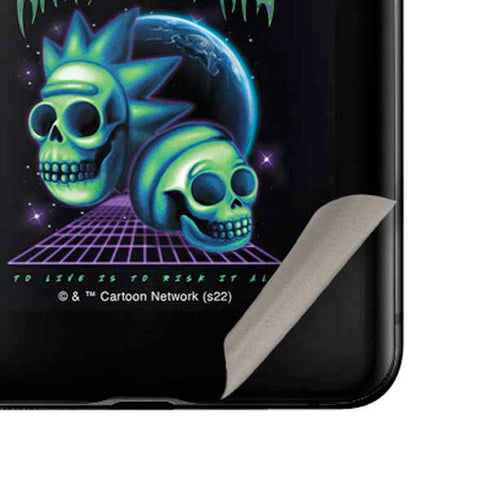 Adult Swim Rick and Morty Neon Skulls Galaxy Z Flip Skin