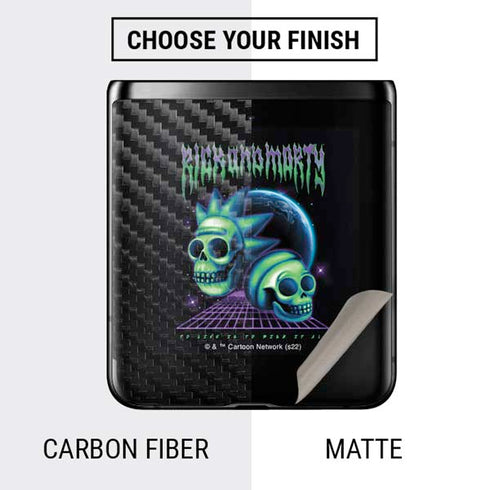 Adult Swim Rick and Morty Neon Skulls Galaxy Z Flip Skin