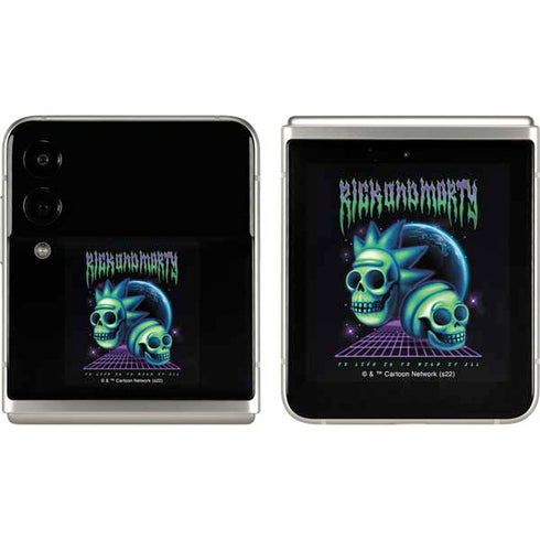 Adult Swim Rick and Morty Neon Skulls Galaxy Z Flip3 5G Skin
