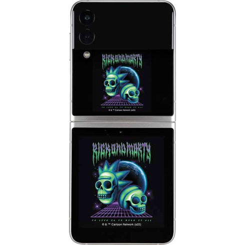 Adult Swim Rick and Morty Neon Skulls Galaxy Z Flip3 5G Skin