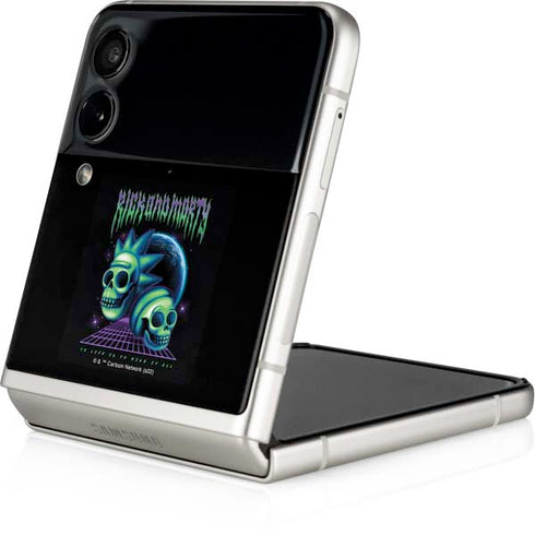 Adult Swim Rick and Morty Neon Skulls Galaxy Z Flip3 5G Skin