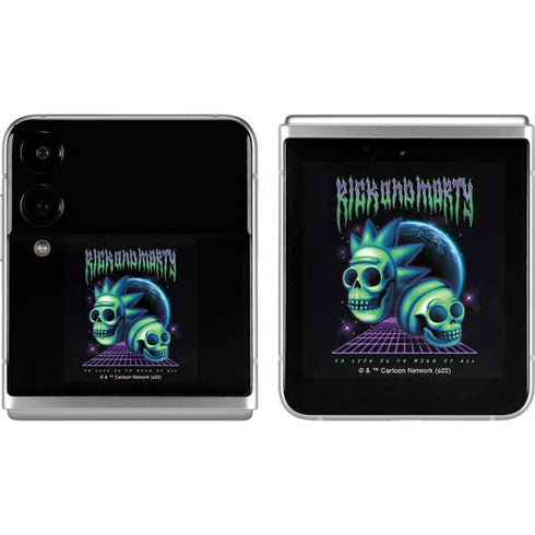 Adult Swim Rick and Morty Neon Skulls Galaxy Z Flip4 5G Skin