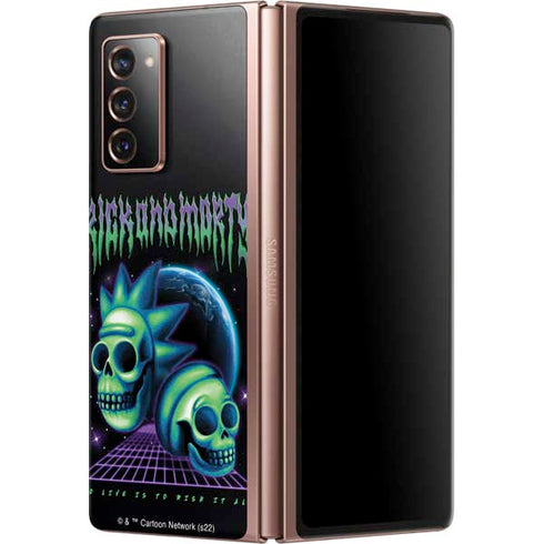 Adult Swim Rick and Morty Neon Skulls Galaxy Z Fold2 5G Skin