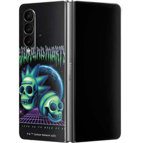Adult Swim Rick and Morty Neon Skulls Galaxy Z Fold4 5G Skin