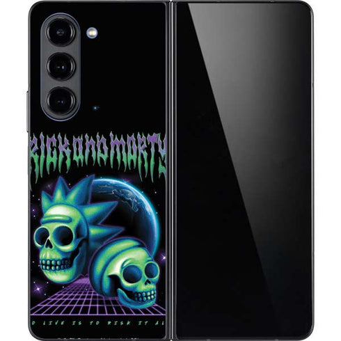 Adult Swim Rick and Morty Neon Skulls Galaxy Z Fold5 5G Skin