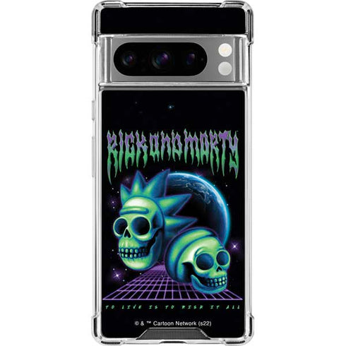 Adult Swim Rick and Morty Neon Skulls Google Pixel 8 Pro Clear Case