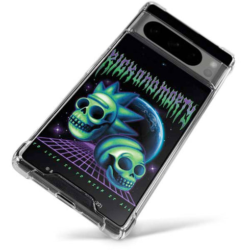 Adult Swim Rick and Morty Neon Skulls Google Pixel 8 Pro Clear Case