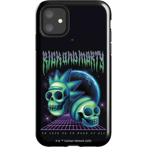 Adult Swim Rick and Morty Neon Skulls iPhone 11 Impact Case