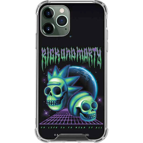 Adult Swim Rick and Morty Neon Skulls iPhone 11 Pro Max Clear Case