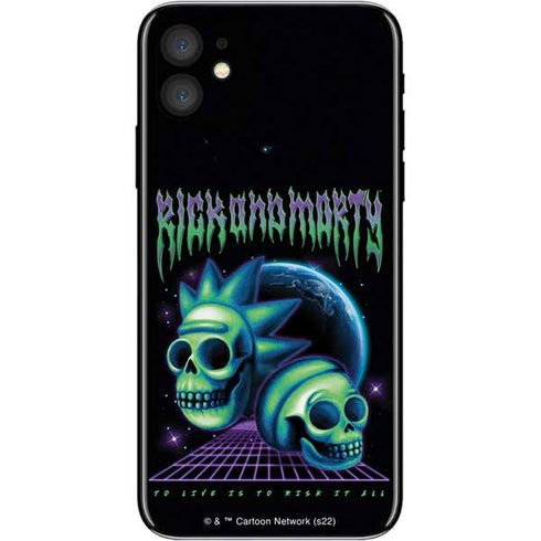 Adult Swim Rick and Morty Neon Skulls iPhone 11 Skin