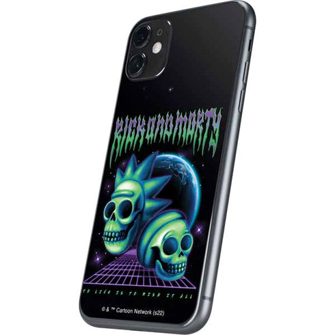 Adult Swim Rick and Morty Neon Skulls iPhone 11 Skin