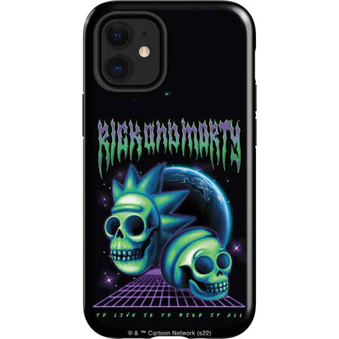 Adult Swim Rick and Morty Neon Skulls iPhone 12 Mini Impact Case