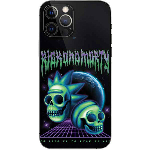 Adult Swim Rick and Morty Neon Skulls iPhone 12 Pro Skin