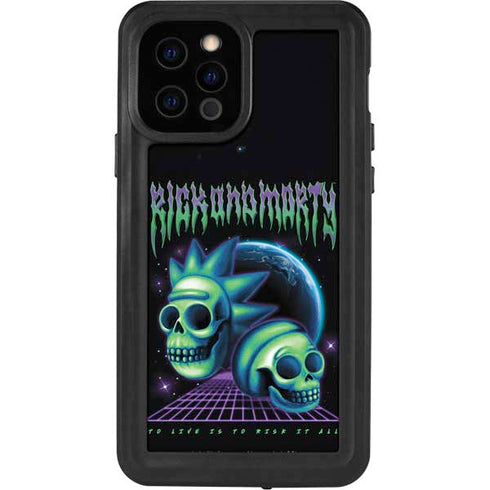 Adult Swim Rick and Morty Neon Skulls iPhone 12 Pro Waterproof Case