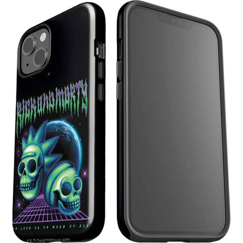 Adult Swim Rick and Morty Neon Skulls iPhone 13 Impact Case