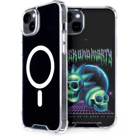 Adult Swim Rick and Morty Neon Skulls iPhone 15 MagSafe Case