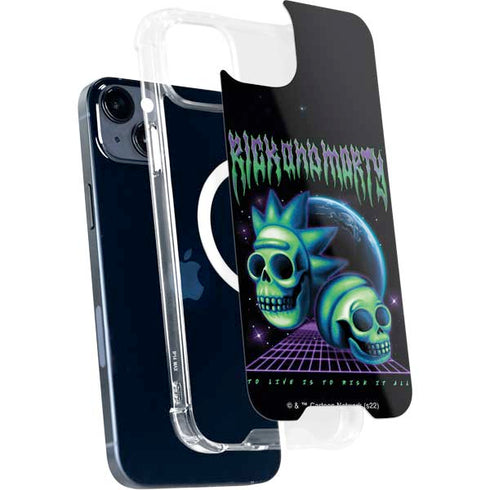 Adult Swim Rick and Morty Neon Skulls iPhone 15 Plus MagSafe Case