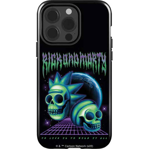 Adult Swim Rick and Morty Neon Skulls iPhone 15 Pro Impact Case