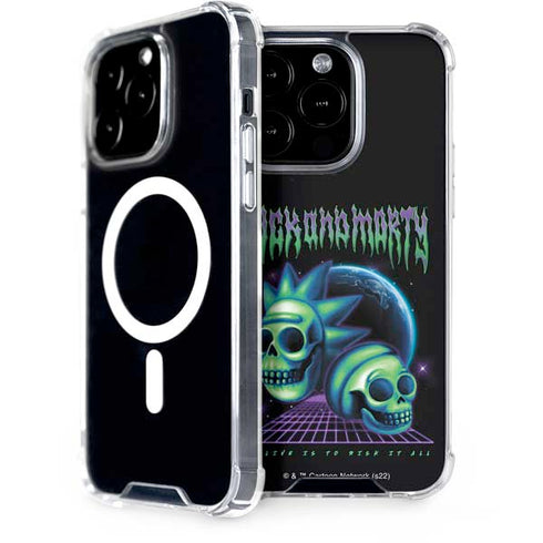Adult Swim Rick and Morty Neon Skulls iPhone 14 Pro MagSafe Case