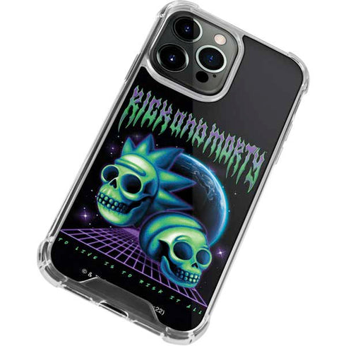 Adult Swim Rick and Morty Neon Skulls iPhone 15 Pro Max Clear Case