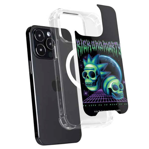 Adult Swim Rick and Morty Neon Skulls iPhone 15 Pro Max MagSafe Case